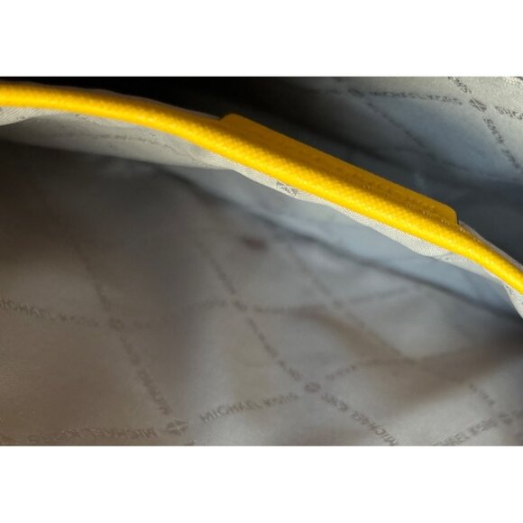 Michael Kors Yellow Saffiano Leather Crossbody Bag with Adjustable Buckle Strap - Picture 8 of 8